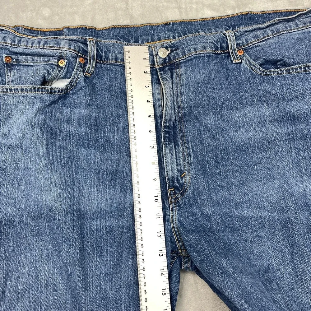 Levi's 505 Jeans Men 46x28 Blue Denim Medium Wash High Rise Red Tab Straight Leg